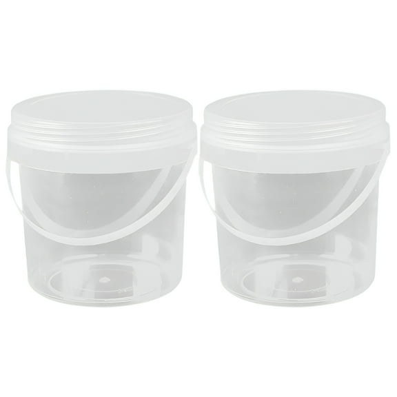 ACDANC Clear Plastic Bucket with Lid and Handle - 1L Ice Cream Tub for Food Storage