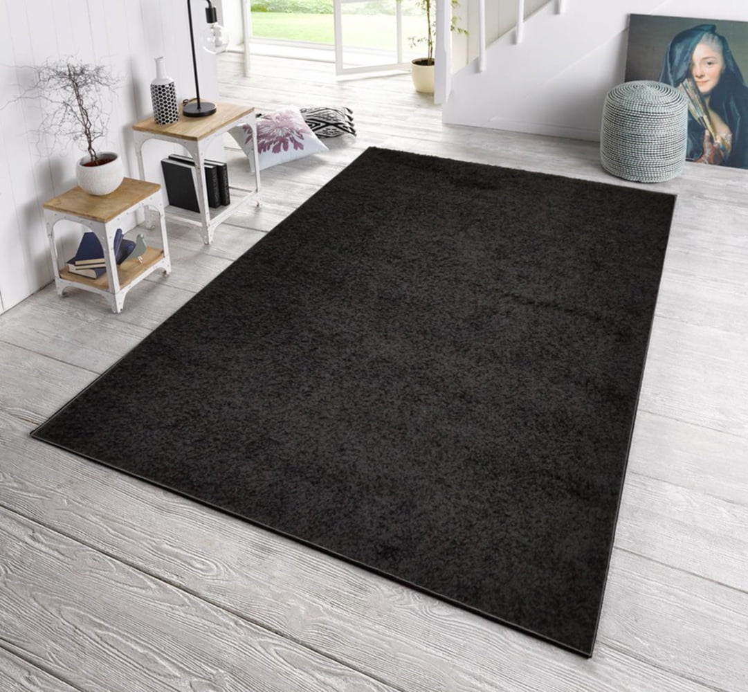 Ultra Soft Black 5' x 7' Shag Area Rug