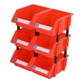 thumbnail image 4 of Caja de herramientas de hardware perfecl contenedor de almacenamiento apilable 6 piezas rojo, 4 of 8