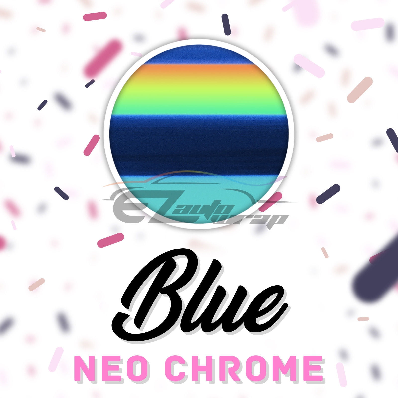 ESSMO™ Neo Chrome Blue Heat Transfer Vinyl HTV T-Shirt 20" Wide Roll Iron Heat Press NC04 20"x48"