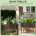 thumbnail image 3 of Outsunny Raised Garden Bed with Trellis for Climbing Plants, Wood Planter with Legs, Drainage Holes & Filter, Carbonized, 3 of 9