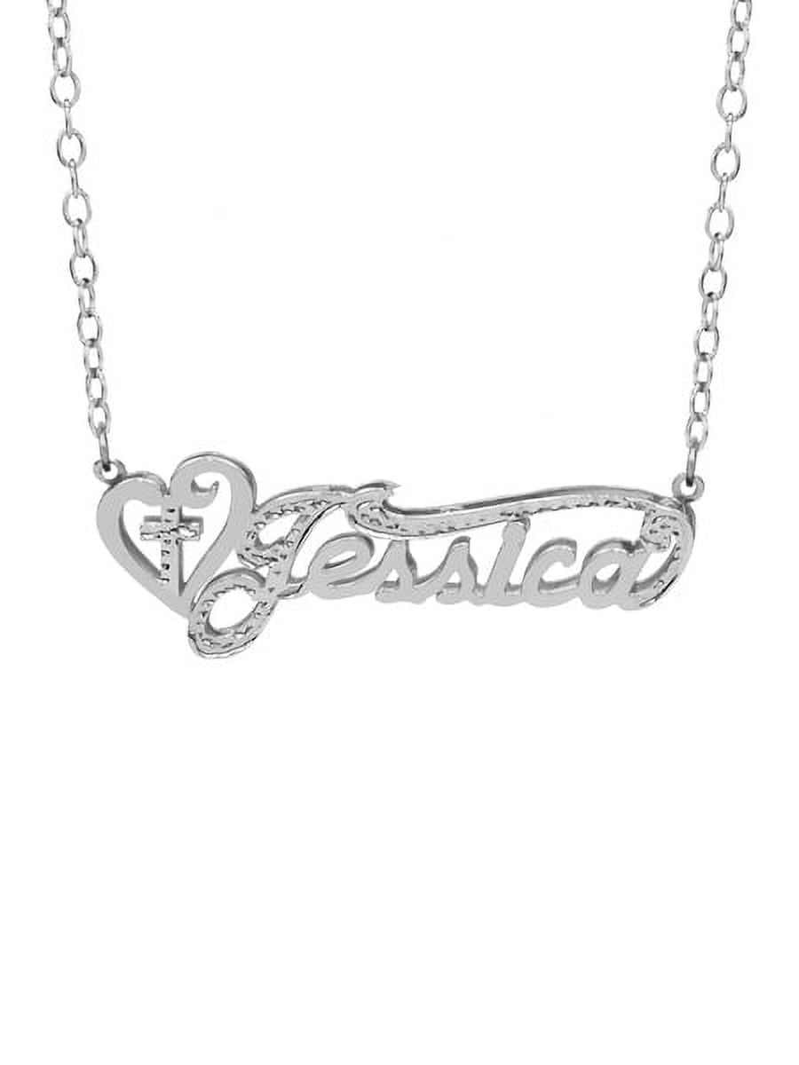 Personalized Religious Name Necklace with Heart and Cross