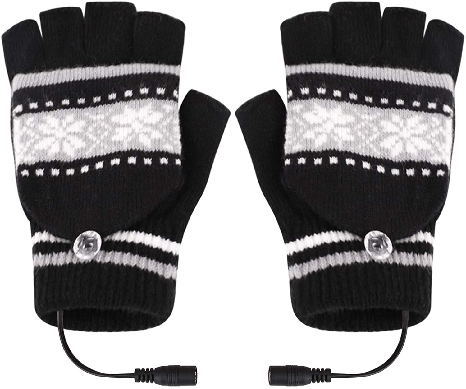 Unisex USB Heated Gloves for Women & Men Winter Warm Laptop Mitten Full and Half Finger Knitted Hands Warmer 