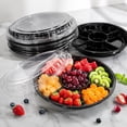 thumbnail image 7 of 10 Pcs Round Appetizer Serving Tray with Lids, 6 Divided Serving Tray, MODANU Disposable Food Storage Containers, Plastic Tray Storage, Snack, Vegetable Fruit Plastic Trays for Party and Buffet, 7 of 7
