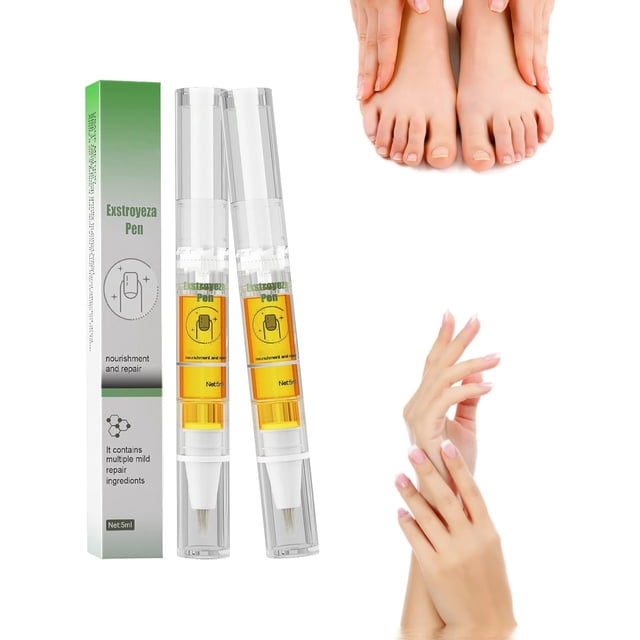 Lápiz reparr de uñas, lápiz extrafuerte para uñas de los pies: solución para uñas dañadas con aplicr de pincel, fórmula transparente de sec rápido