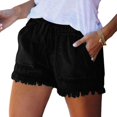 thumbnail image 2 of Women'S Summer Mid Waist Elastic Denim Shorts Stretchy Short Casual Hot Pants with Pockets Black S, 2 of 7