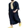 thumbnail image 3 of Kaftan Musulman pour Hommes Manches Longues Thobe Moyen-Orient Arabie Robe Arabe Robe Musulmane Vintage Dubai Robes Chemise, 3 of 6