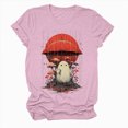 thumbnail image 4 of TOWED22 Women Funny Halloween Funny Ghost Graphic Tee Casual Spooky Print Fall Pumpkin Tops(Pink,L), 4 of 5
