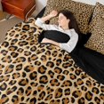 thumbnail image 4 of jejeloiu Brown Leopard Pattern 7-Piece Twin Bedding Sets,Wild Animals Bedding Comforter Set For Cheetah Lover Reversible, 4 of 8