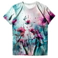thumbnail image 4 of Women's Bleached Sublimation Short Sleeve Tshirts Cute Tees Tops Casual Soft Breathable Lightweight Trendy Summer Blanks, 4 of 4