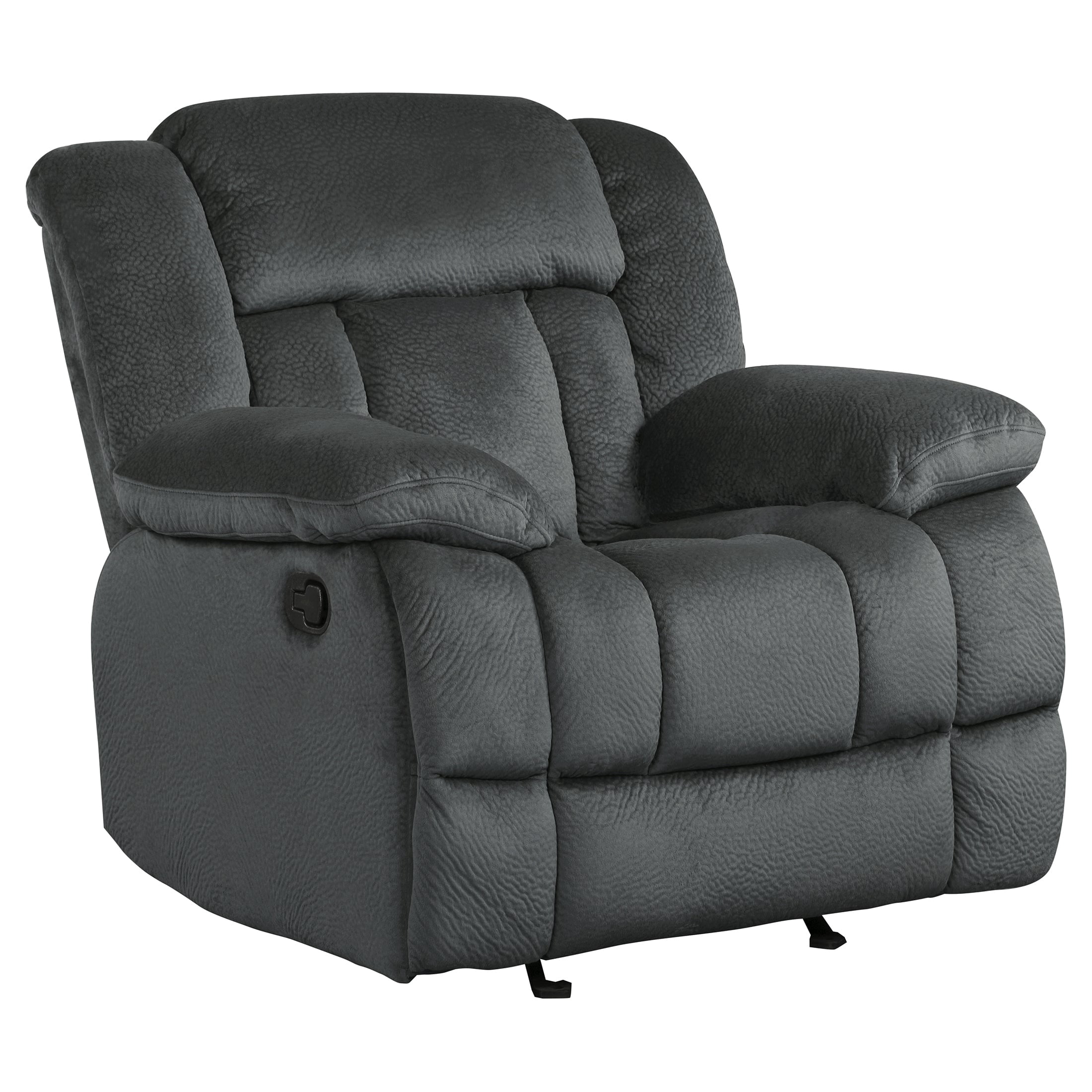 OakvillePark Cameron Microfiber Fabric Upholstered Glider Reclining Chair, Charcoal