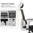 thumbnail image 3 of Ergonomic Home Office Breathable Mesh Chair Height Adjustable Computer Chair Swivel High Back Lumbar Support Task Chair with Adjustable Headrest, Flip-up Armrest, White, 3 of 7