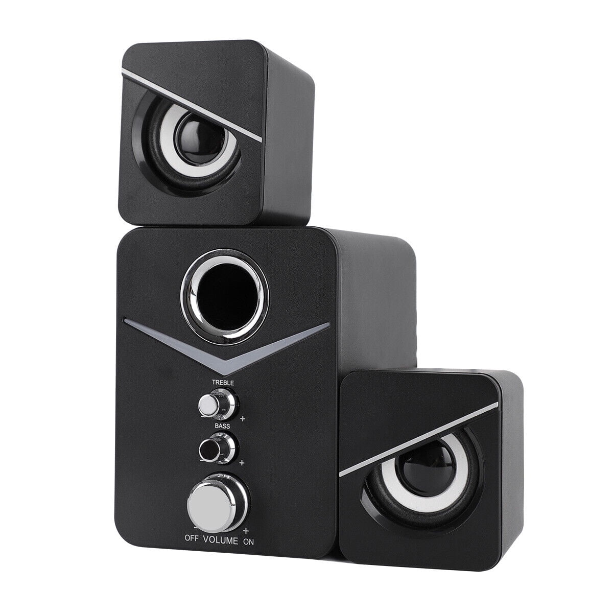 Curuk USB Wired Computer Speakers System Stereo heavy Bass Subwoofer LED For Desktop Laptop PC TV