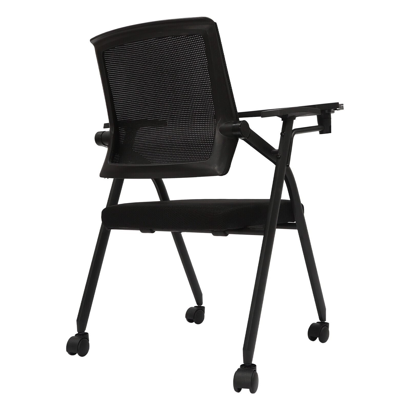 Miumaeov 4Pcs Folding Conference Room Chairs Ergonomic Office Chair Seat W/ Practical Tablet & Arms