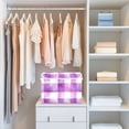 thumbnail image 4 of Yayeee Collapsible Cube Storage Bin with Lid Fabric Closet Decorative Basket with Handles, Purple and White Pattern, 4 of 7