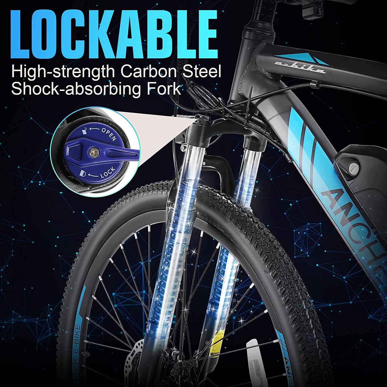 ANCHEER 500W Electric Bike for Adults 27.5" Electric Mountain Bike 3 Hours Fast Charge, Ebike for Adults with 48V 10.4Ah Removable Battery, Electric Bicycles LCD Display UL2849
