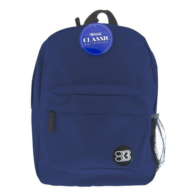 Bazic Products 1060 17 in. Navy Blue Classic Backpack