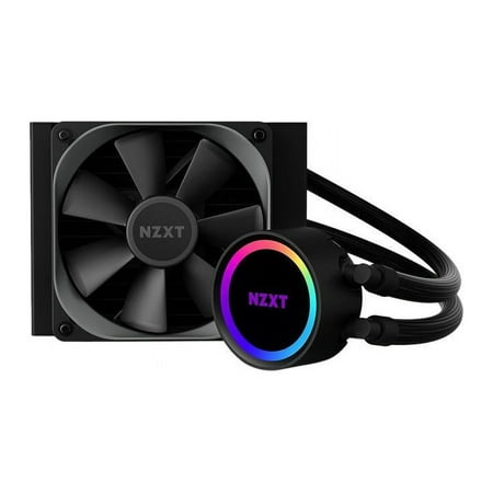 NZXT Kraken 120 - RL-KR120-B1 - AIO RGB CPU Liquid Cooler - Quiet and Effective - Silent Operation - Ring RGB LEDs - AER P 120mm Radiator Fans (Included) - Supports Intel LGA 1851/1700 and AMD