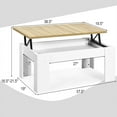 thumbnail image 3 of Costway Ascenseur Table Basse Pop-UP Table à Cocktail avec Compartiment Caché et Étagère Blanche, 3 of 10