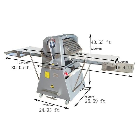 520A Vertical Commercial Danish Pastry Machine Pasta Pizza Dough Roller Sheeter with Foot Control 110V