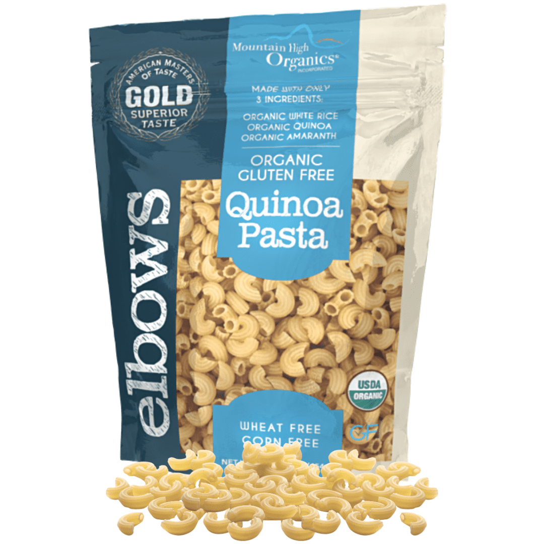 Pasta, Elbows 6/1LB BAGS Certified Gluten Free, USDA Organic & GMO Free,  Wheat & Corn-Free, Made w/3 Ingredients-Mountain High Organics