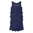 thumbnail image 6 of Womens Summer Dresses, Women's Flowy Chiffon Tiered Cocktail Dress Diamond Crewneck Sleeveless Layered Knee Length Wedding Guest Dresses, 6 of 6