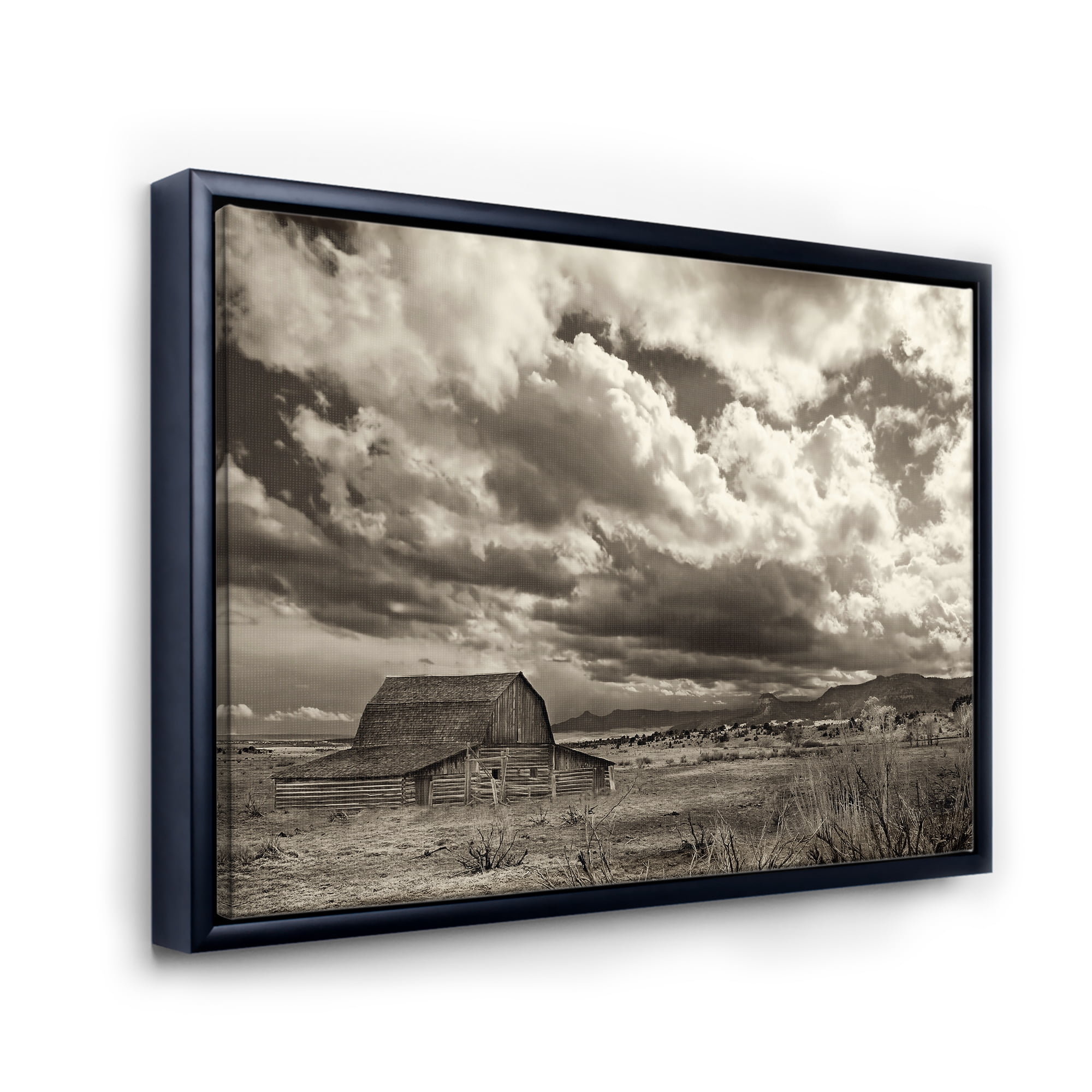 Designart 'Clouds After The Rain On The Prairie' Traditional Framed Canvas Wall Art Print