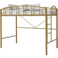 thumbnail image 6 of Senfot Twin Size Loft Bed, Heavy Duty Metal Loft Bed Frame with Arched Guardrail and Safety Ladder, No Box Spring Needed, Space-Saving, Modern Gold, 6 of 7