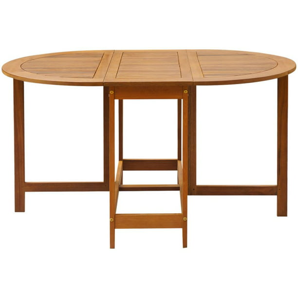 Mgaxyff Outdoor Oval Drop Leaf Table, Drop Leaf Outdoor Table