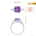 thumbnail image 4 of ANGARA Natural Cushion 3.1 ct Amethyst Solitaire Ring with Diamond Accents in 14K White Gold for Women (Size-9mm) | February Birthstone, Anniversary, Jewelry Gift for Women | Natural Amethyst Ring, 4 of 8