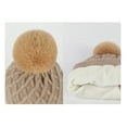 thumbnail image 4 of BambooMN Unisex Men Women Soft Warm Cozy Outdoor Winter Pom Pom Beanie Hat, Infinity Scarf, Glove Set for Cold Weather, Pink, 4 of 7