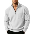 thumbnail image 3 of Jopfuhed Sweatshirt for Men Plus Size Solid Color Casual Stand Collar Quarter Zip Sweatshirt with Pocket Loose Long Sleeve Corduroy Pullover Tops,Sizes S-5XL, 3 of 10