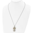 thumbnail image 3 of Stainless Steel Polished Yellow Ip-Plated Cross Dog Tag 24In Necklace (24 X 22.2) Made In China srn2906-24, 3 of 6