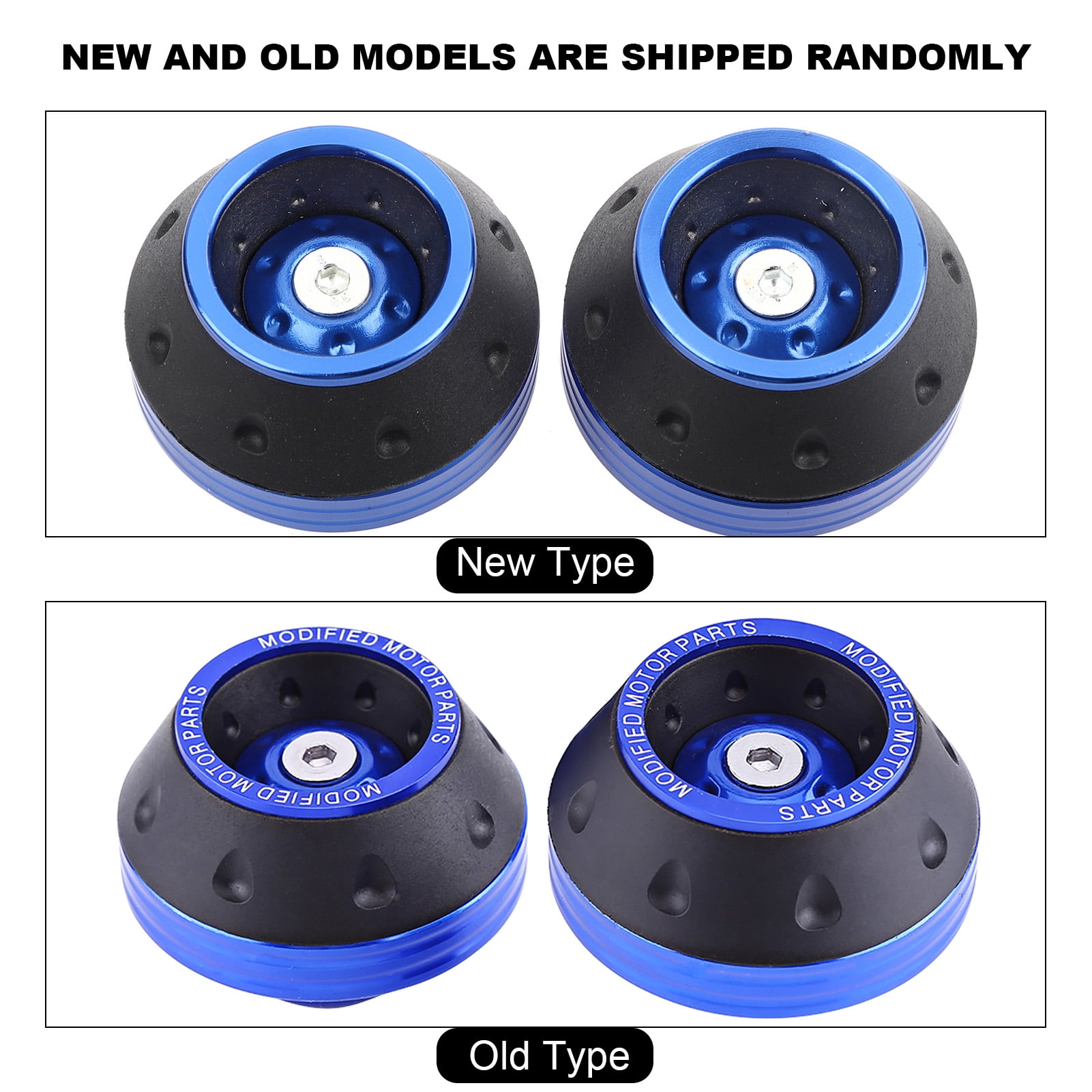 Vobor CNC Aluminio Horquilla delantera Marco de rueda Deslizadores Moto Proteccin contra cadas Scooter ciclomotor(Azul)