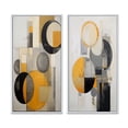 thumbnail image 2 of Designart "Retro Possibility Circular Energy II" Modern Geometric Framed Wall Art Set Of 2 - Modern Yellow Framed Canvas Set For Living Room Decor, 2 of 6