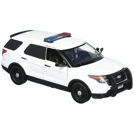 Police Car Lamp - 1:24 White 2015 Ford Interceptor Unmarked Police Car with Light Bar, White, 1:24 white Ford unmarked police By Motormax