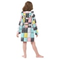 thumbnail image 7 of FORMRS Niños Bathrobe Unisex Hooded Robe Soft Plush Pajamas Sleepwear, Size 4-6T, Gray Checkered Pattern, 7 of 7