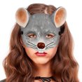 thumbnail image 2 of WORGEOUS Máscara de carnaval de 1 pieza, máscara de ratón 3D, cubierta facial para fiestas, suministros de Halloween para fiestas de cosplay, para niños y adultos (gris claro), 2 of 8