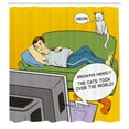 thumbnail image 3 of Ambesonne Vintage Shower Curtain, Man TV Cat Comic Book, 69"Wx75"L, Multicolor, 3 of 5