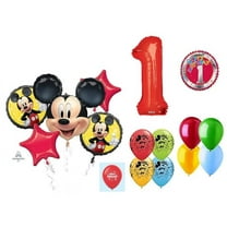 DalvayDelights Mickey Mouse 1st #1 First Birthday Forever 16 Piece Mylar & Latex Balloons Bouquet Set New!