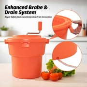 Hakka Brothers 2.5 Gallon Commercial Manual Salad Spinner, 10 Qt Lettuce Dryer