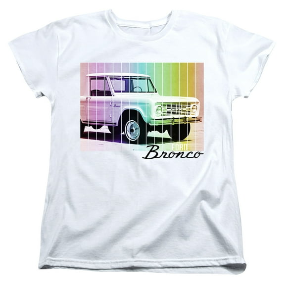 Ford Bronco Retro Rainbow S/S Women's T-Shirt White