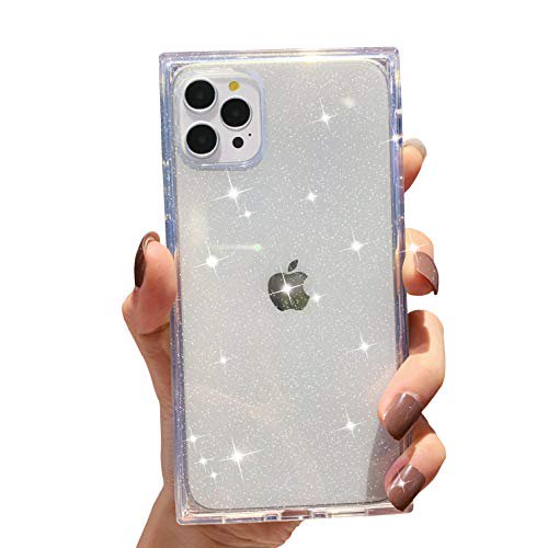 Tzomsze Compatible With Iphone 12 Pro Max Case Glitter Clear Square Sparkle Bling Case Cute Slim Silicone Transparent Reinforced Corners Tpu Cushion Cover Case 6 7 Inch Clear Walmart Com Walmart Com