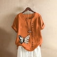 thumbnail image 1 of Ropa de calle de lino y algodón para mujer, Tops Y2k, camiseta Vintage de moda, camisas casuales para mujer, ropa elegante, camisetas, 1 of 4