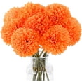 thumbnail image 2 of 12 Pcs Artificial Chrysanthemums Fall Flowers Silk Orange Marigold Flowers Fake Mums Flower for Wedding Autumn Day of The Dead Home Decor (12, Orange), 2 of 5