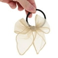 thumbnail image 4 of Unique Bargains 1 Pc Solid Color Bow Ribbon Hair Elastic Band for Home Light Coffee Color, 4 of 5