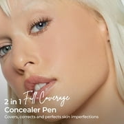 SACE LADY 2 in 1 Full Coverage Concealer Pen, Dual-End Concealer Stick Ultra Precise & Waterproof for Eye Dark Circles, Blackheads, Lightweight & Sweatproof