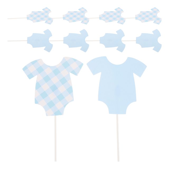 WEUVEB 96Ud Adornos De Mameluco Azul Para Pastel De Baby Shower Y Fiestas Temáticas