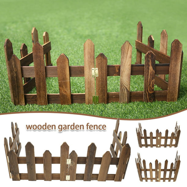 Willstar Wooden Lawn Edging Garden, Border Fence Garden Wood