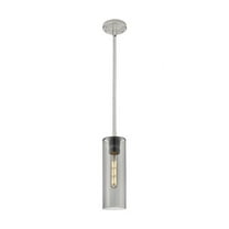 Innovations Lighting  Crown Point - 1 Light 12" Stem Hung Pendant Satin Nickel/Plated Smoke